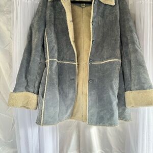 St. John's Bay Light Blue and Cream Teddy Jacket